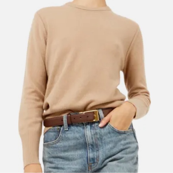 Equipment x Anthropologie Sanni Cashmere Crew Neck XXS Taupe Camel Super Soft - Picture 1 of 17